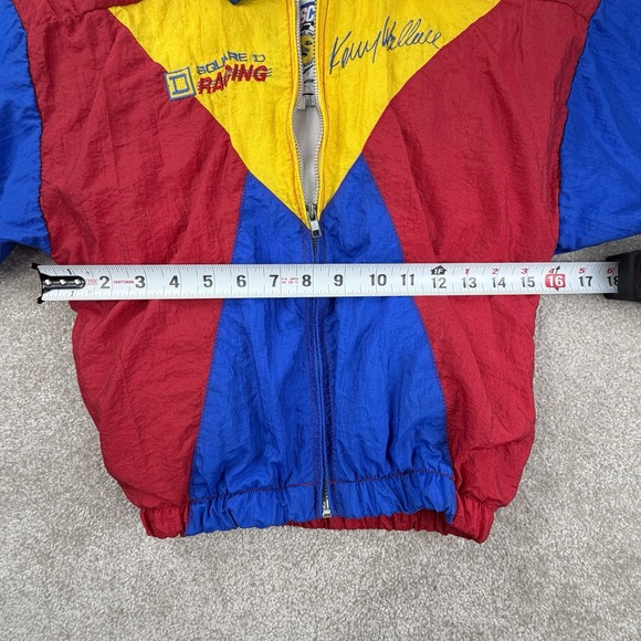 Vintage Made In USA Kenny Wallace Full Zip Windbreaker Youth Size S Multicolor - Picture 8 of 9